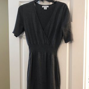 Dark Gray Liz Claiborne vNeck Fitted Dress